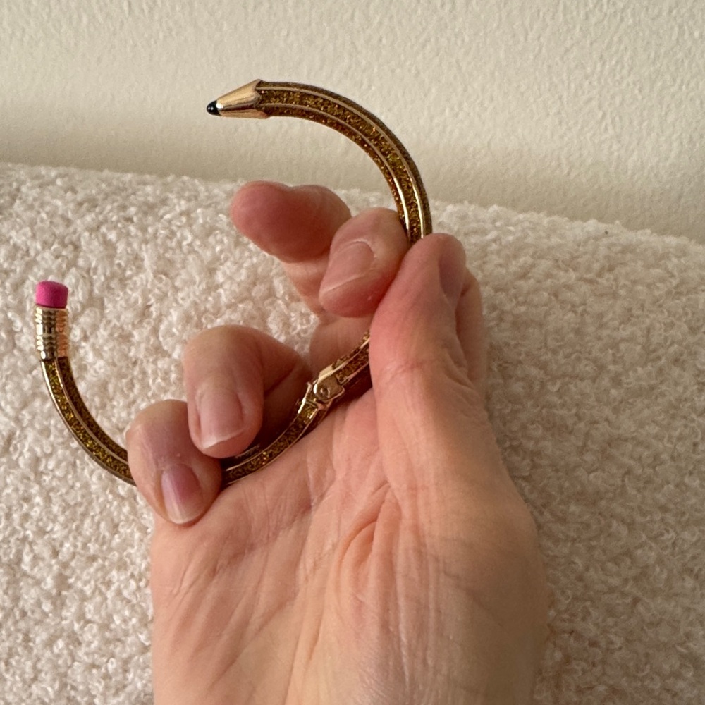 Betsey Johnson Gold and Pink Pencil-Inspired Bracelet - Picture 4 of 8